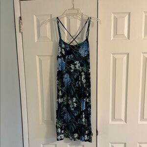Old Navy Navy and White Floral Midi Dress
